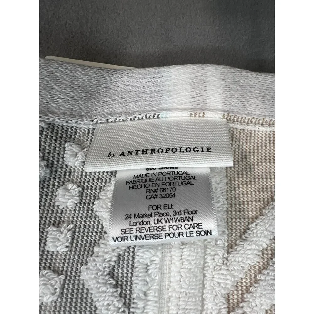 Anthropologie Windstream Hand towels Set of 4 Cotton Grey Montif